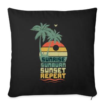 Retro Sun Beach 2022 Tropical Hello Summer - Sofakissenbezug 45 x 45 cm - Schwarz - Vorne
