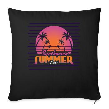 Palm Vaporwave Vibes Tropical Hello Summer 2022 - Sofakissenbezug 45 x 45 cm - Schwarz - Vorne