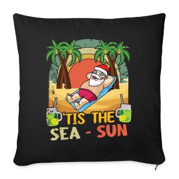 Island Beach Noël Santa Sun Sea Été 2022 - Housse de coussin décorative 45 x 45 cm - noir - Devant