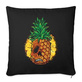 Sun Beach 2022 Tropical Summer Skeleton Pineapple - Sofa pillowcase 17,3'' x 17,3'' (45 x 45 cm) - black - Front