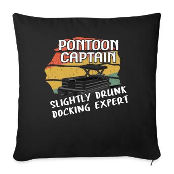 Retro Boat Kayak Pontoon Captain Boating Summer - Sofa pillowcase 17,3'' x 17,3'' (45 x 45 cm) - black - Front
