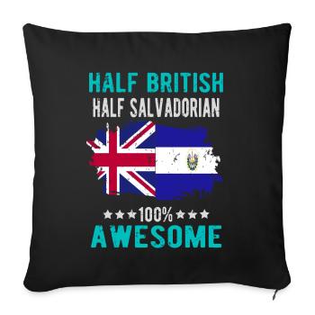 Half British Half Salvadoran - Sofa pillowcase 17,3'' x 17,3'' (45 x 45 cm) - black - Front
