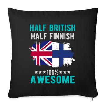 Half British Half Finn - Sofa pillowcase 17,3'' x 17,3'' (45 x 45 cm) - black - Front