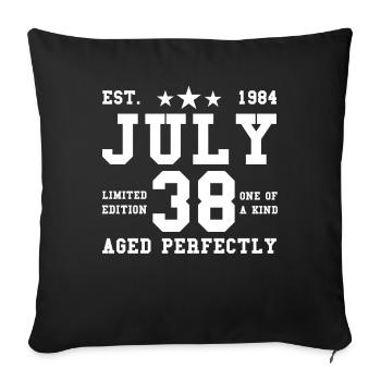 38ème anniversaire Juillet né 1984 Idée cadeau - Housse de coussin décorative 45 x 45 cm - noir - Devant