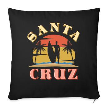 Vacances en Californie 2022 Tropical Hello Summer - Housse de coussin décorative 45 x 45 cm - noir - Devant