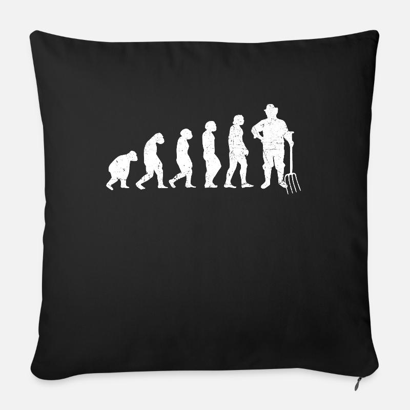 Évolution du jardinage agricole jardinier - Housse de coussin décorative 45 x 45 cm - noir