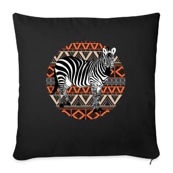 Tshirt zèbre en Afrique Horse Safari - Housse de coussin décorative 45 x 45 cm - noir - Devant