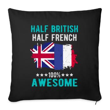 Half British Half British - Sofa pillowcase 17,3'' x 17,3'' (45 x 45 cm) - black - Front