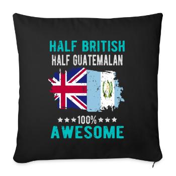 Moitié britannique moitié guatémaltèque - Housse de coussin décorative 45 x 45 cm - noir - Devant