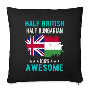 Halb Brite Halb Ungar - Sofakissenbezug 45 x 45 cm - Schwarz - Vorne