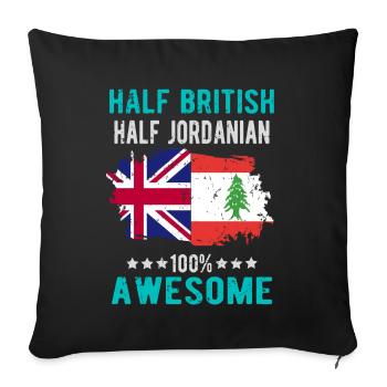 Halb Brite Halb Jordanier - Sofakissenbezug 45 x 45 cm - Schwarz - Vorne