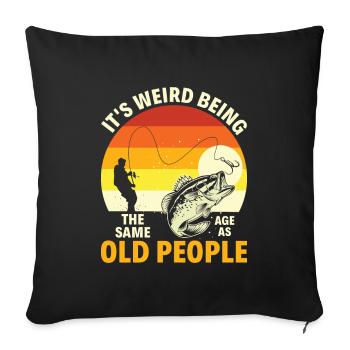 Grandfather Dad Fishing Amateur Humor Old Grandpa - Sofa pillowcase 17,3'' x 17,3'' (45 x 45 cm) - black - Front