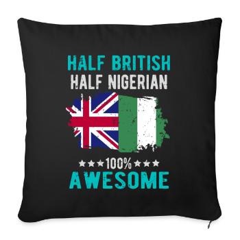 Half British Half Nigerian - Sofa pillowcase 17,3'' x 17,3'' (45 x 45 cm) - black - Front