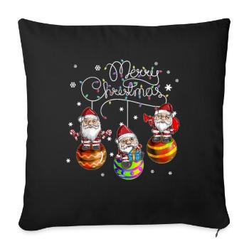 Merry Christmas Santa Claus Christmas Ball - Sofa pillowcase 17,3'' x 17,3'' (45 x 45 cm) - black - Front