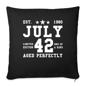 42ème anniversaire Juillet né 1980 Idée cadeau - Housse de coussin décorative 45 x 45 cm - noir - Devant