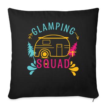 Squad Adventure Vacation Glamp Go Camping - Sofakissenbezug 45 x 45 cm - Schwarz - Vorne