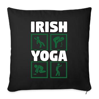 Drôle de yoga Temps Mandala Méditez Ivre Yoga irlandais - Housse de coussin décorative 45 x 45 cm - noir - Devant