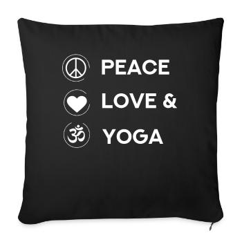 Relax Yoga Temps Mandala Méditez AmourEux Amour Yoga - Housse de coussin décorative 45 x 45 cm - noir - Devant