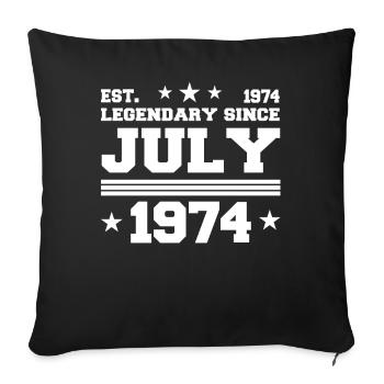 48ème anniversaire Juillet né 1974 Idée cadeau - Housse de coussin décorative 45 x 45 cm - noir - Devant