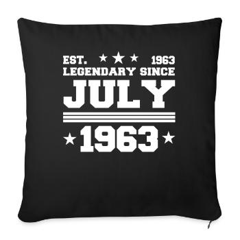 59. Geburtstag Juli Jahrgang 1963 Geschenkidee - Sofakissenbezug 45 x 45 cm - Schwarz - Vorne