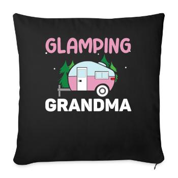 Adventure Vacation Glamp Grandmom Camping - Sofa pillowcase 17,3'' x 17,3'' (45 x 45 cm) - black - Front