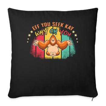 Zen Namaste Animal Meditation Cute Monkey Yoga - Sofa pillowcase 17,3'' x 17,3'' (45 x 45 cm) - black - Front