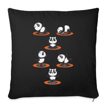 Zen Namaste Animal Meditation Cute Panda Yoga - Sofa pillowcase 17,3'' x 17,3'' (45 x 45 cm) - black - Front