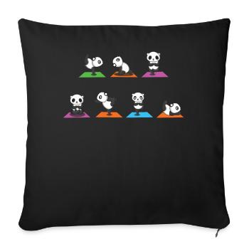 Zen Namaste Animal Meditation Kawaii Panda Yoga - Sofa pillowcase 17,3'' x 17,3'' (45 x 45 cm) - black - Front