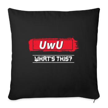 Funny What Is UwU Face Vaporwave Anime Aesthetic - Sofakissenbezug 45 x 45 cm - Schwarz - Vorne