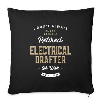Électricien Dessinateur Emploi Profession Anniversaire Travailleur - Housse de coussin décorative 45 x 45 cm - noir - Devant