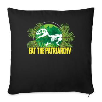 Manger Patriarcat Féminisme Droits Femmes Égalité - Housse de coussin décorative 45 x 45 cm - noir - Devant