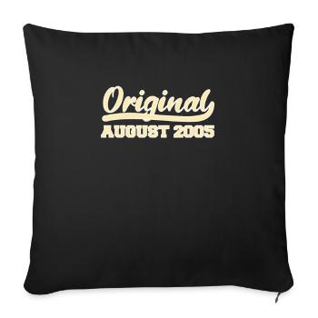 17ème Anniversaire Août Vintage 2005 Idée Cadeau - Housse de coussin décorative 45 x 45 cm - noir - Devant