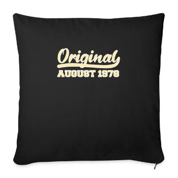 44e anniversaire Naissance en août 1978 Idée cadeau - Housse de coussin décorative 45 x 45 cm - noir - Devant