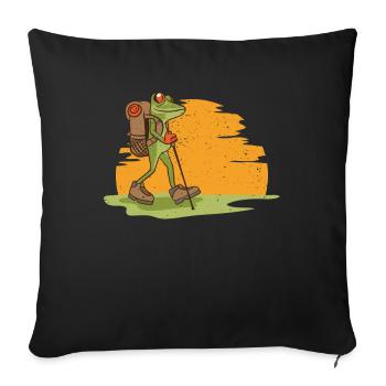 Chaussures de randonnée Alpinistes Escalade Grenouille - Housse de coussin décorative 45 x 45 cm - noir - Devant