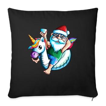 Motif de Noël Fan Sante Pool Lunettes de soleil - Housse de coussin décorative 45 x 45 cm - noir - Devant