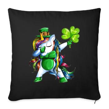 Dab à St Patrick Day Unicorn fait Dabbing - Housse de coussin décorative 45 x 45 cm - noir - Devant