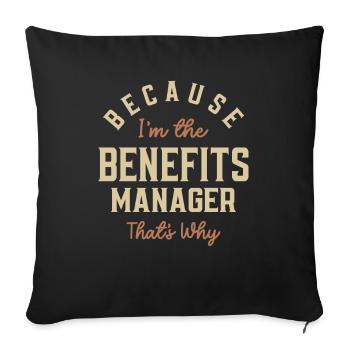 Benefits Manager Job Occupation Birthday Worker - Sofa pillowcase 17,3'' x 17,3'' (45 x 45 cm) - black - Front