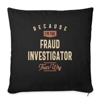 Enquêteur de fraude Profession Emploi Travailleur d’anniversaire - Housse de coussin décorative 45 x 45 cm - noir - Devant