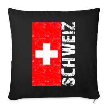 Schweiz T-shirt Geschenkidee - Sofakissenbezug 45 x 45 cm - Schwarz - Vorne