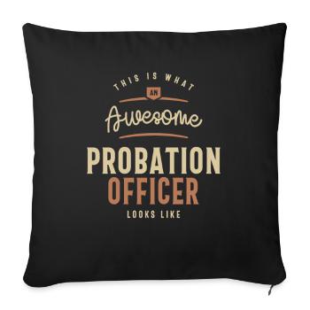 Drôle Génial Agent de probation Profession d’agent - Housse de coussin décorative 45 x 45 cm - noir - Devant