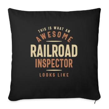 Funny Awesome Railroad Inspector Job Beruf - Sofakissenbezug 45 x 45 cm - Schwarz - Vorne