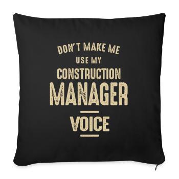 Construction Manager Job Occupation Birthday Worke - Sofa pillowcase 17,3'' x 17,3'' (45 x 45 cm) - black - Front