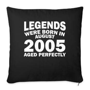 17ème Anniversaire Août Vintage 2005 Idée Cadeau - Housse de coussin décorative 45 x 45 cm - noir - Devant