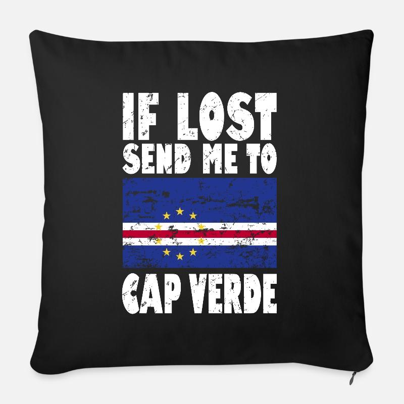 Cap Verde Flagge Spruch - Sofakissenbezug 45 x 45 cm - Schwarz