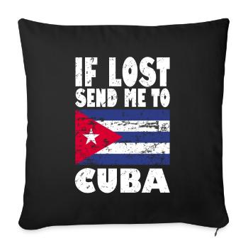 Drapeau de Cuba - Housse de coussin décorative 45 x 45 cm - noir - Devant