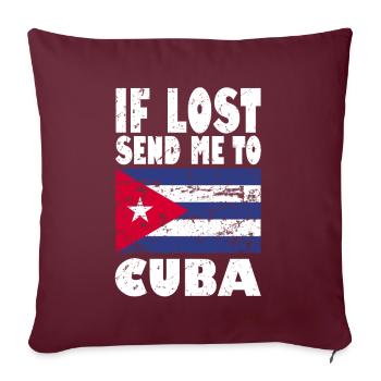 Drapeau de Cuba - Housse de coussin décorative 45 x 45 cm - bordeaux - Devant