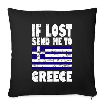 Greece Flag Saying - Sofa pillowcase 17,3'' x 17,3'' (45 x 45 cm) - black - Front