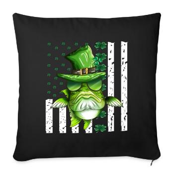 Vacances St Patrick Costume Déguisement Pêcheur - Housse de coussin décorative 45 x 45 cm - noir - Devant