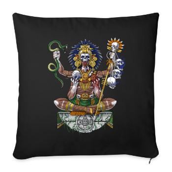 Aztec Warrior Shaman - Sofa pillowcase 17,3'' x 17,3'' (45 x 45 cm) - black - Front