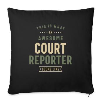 Drôle génial Court Reporter Occupation - Housse de coussin décorative 45 x 45 cm - noir - Devant